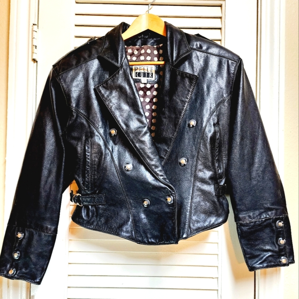 PELLE VINTAGE CROPPED LEATHER JACKET